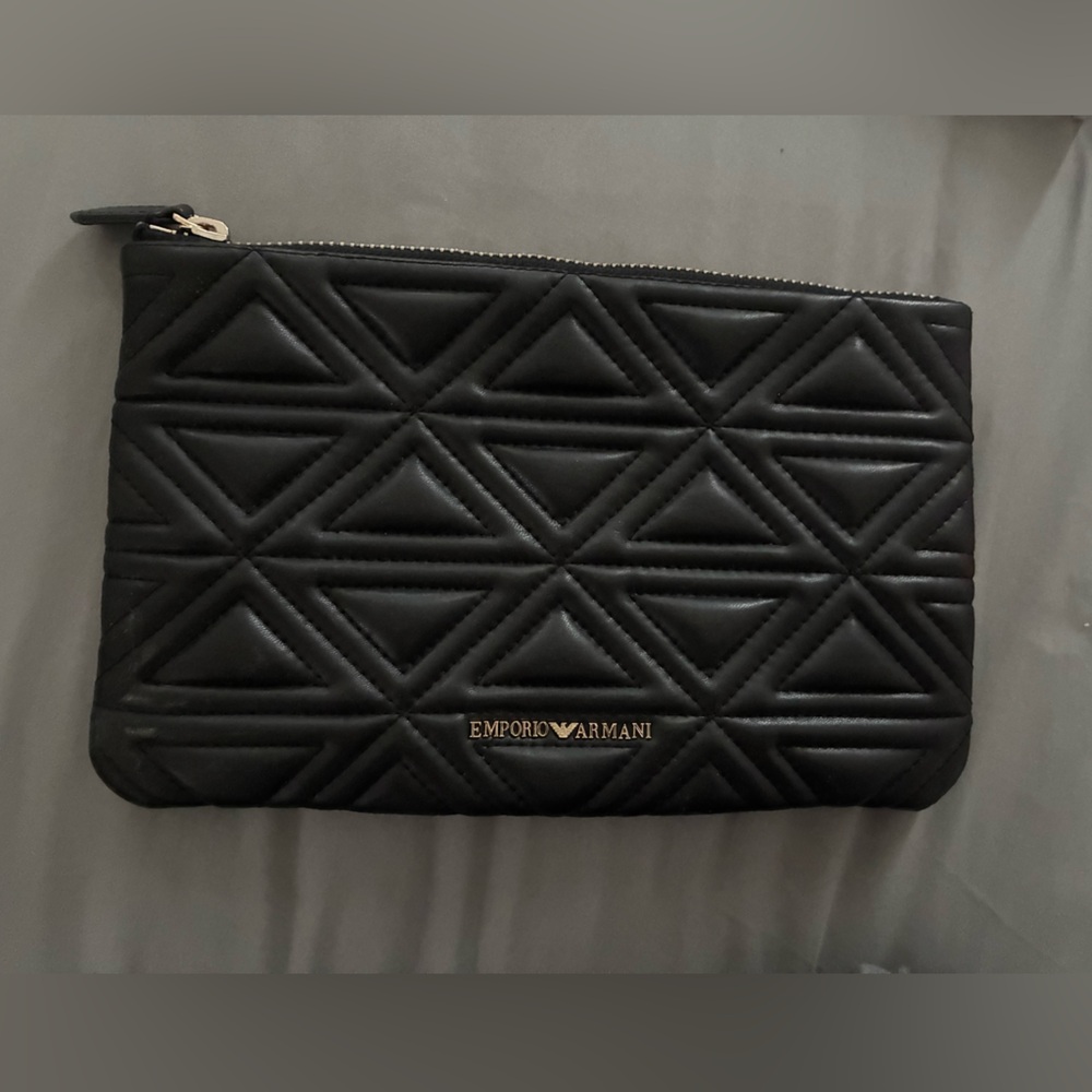 Emporio Armani Black Quilted Clutch
